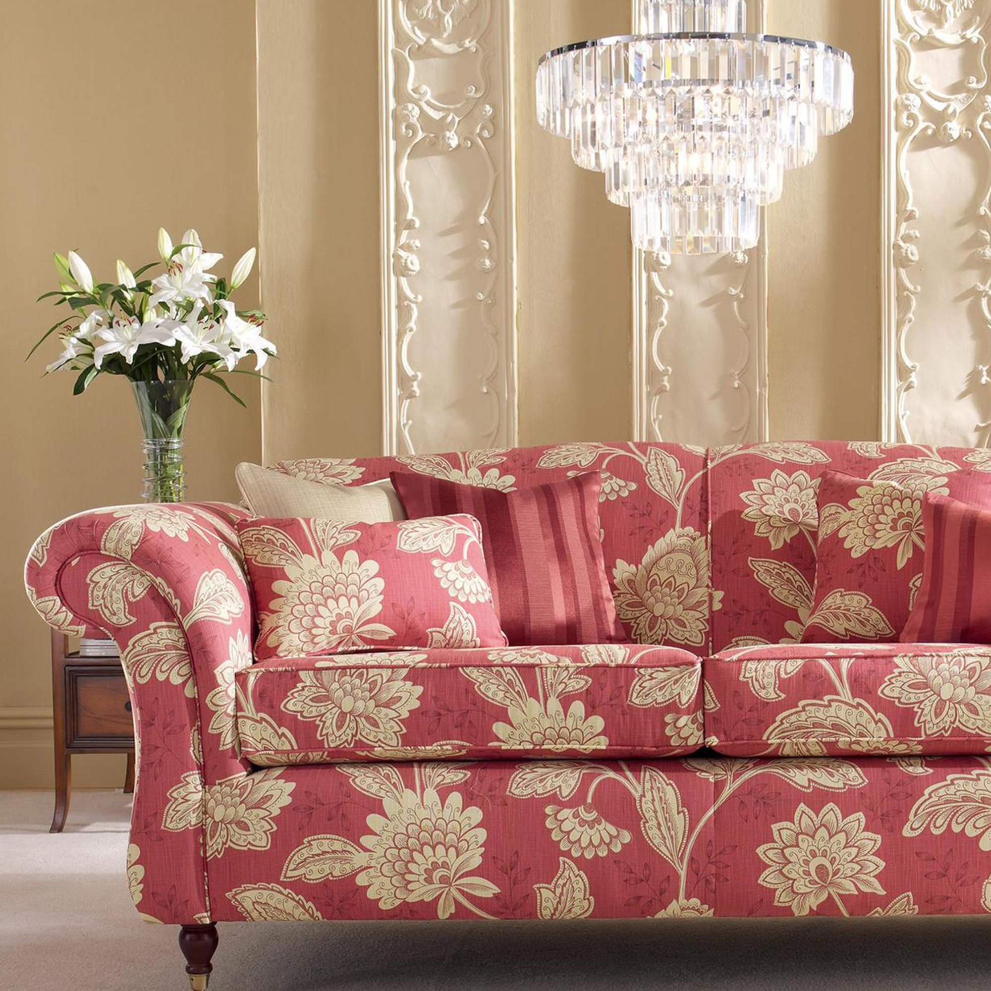 Fabric Details charlton red Fabrics Range by Plumbs