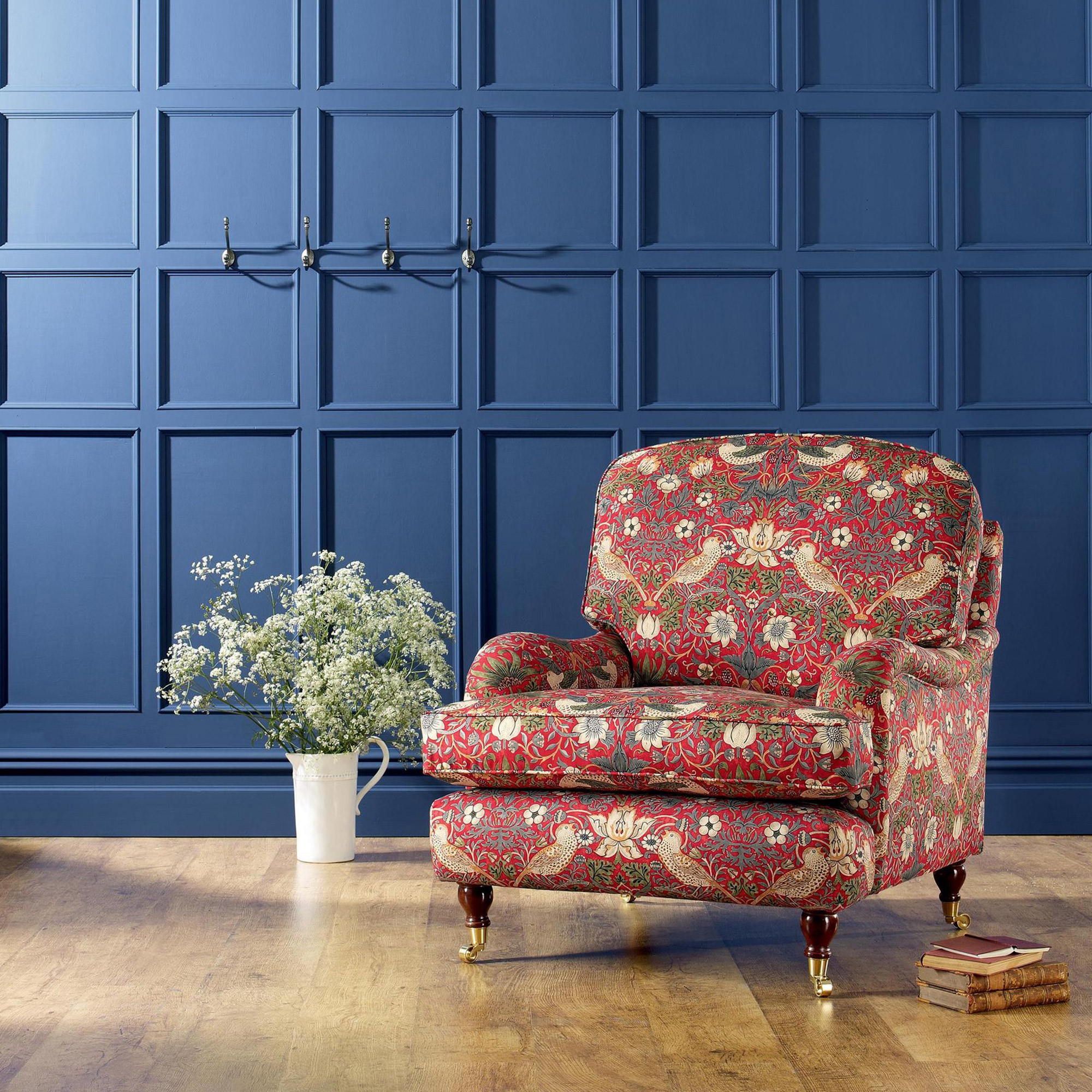 Fabric Details strawberry thief crimson/slate Fabrics Range by Plumbs