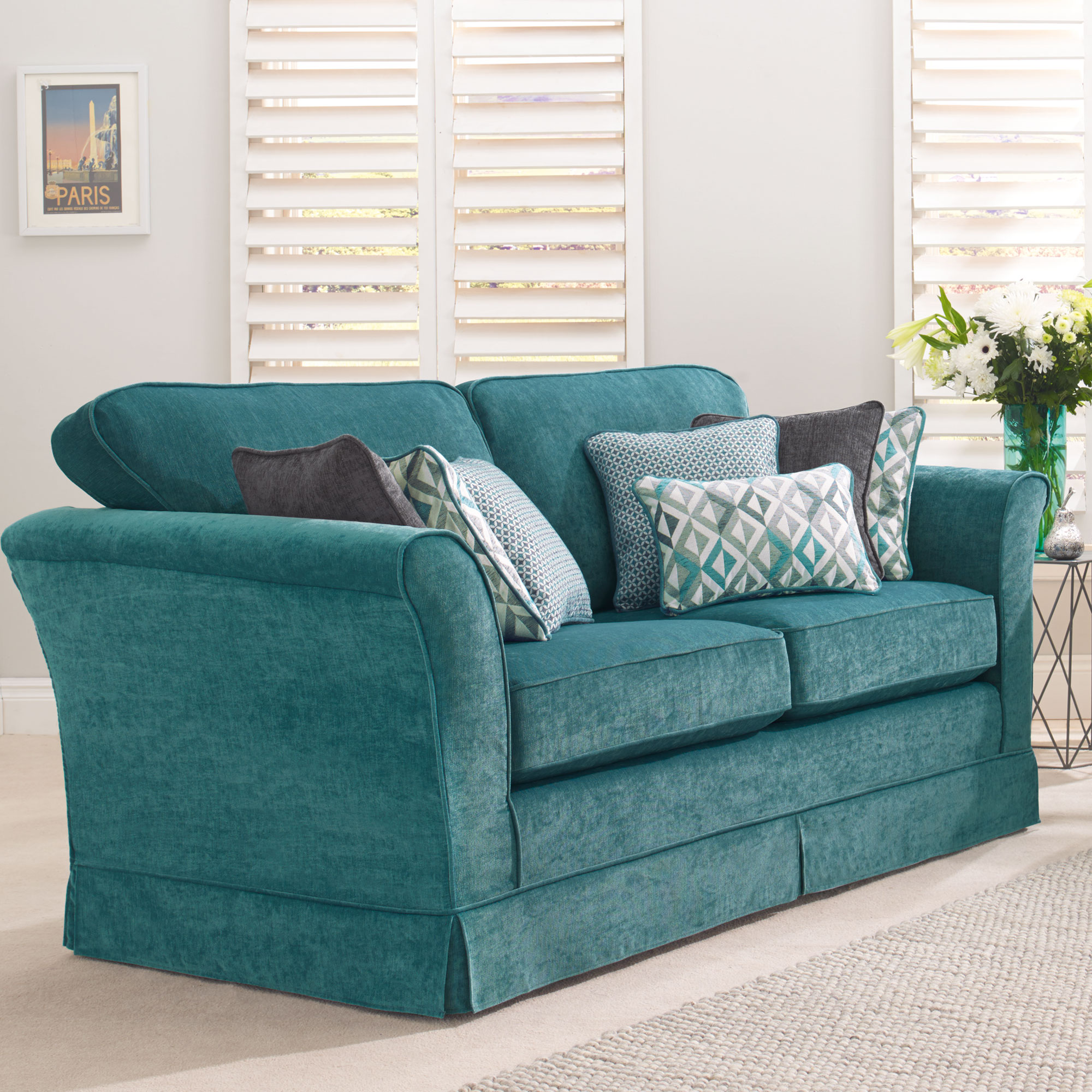 Fabric Details cardinal teal Fabrics Range by Plumbs