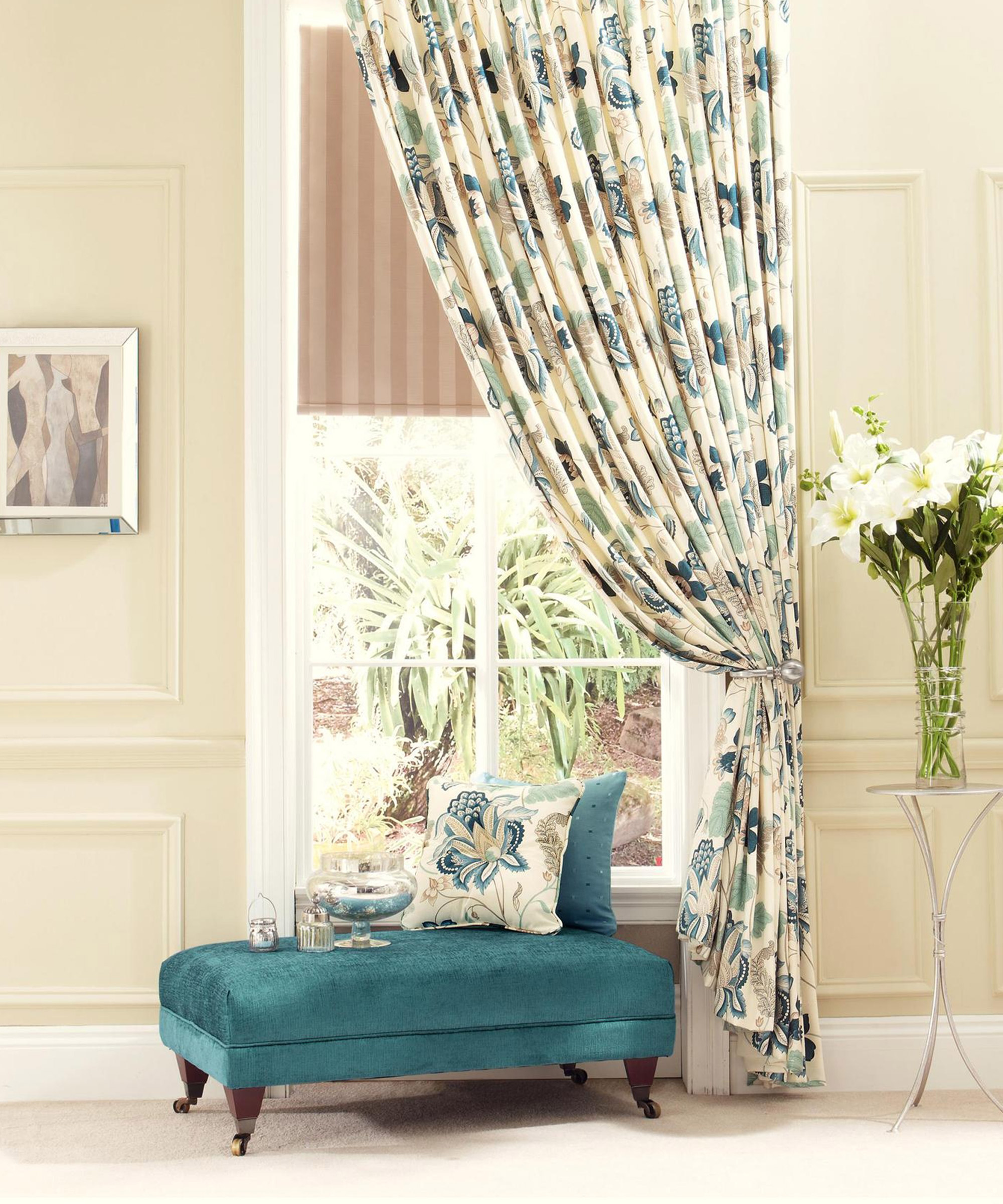 Fabric Details Jacobean Opulence Blue Cream Fabrics Range By